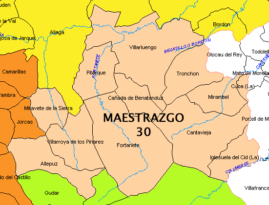 Mapa de la Comarca del Maestrazgo